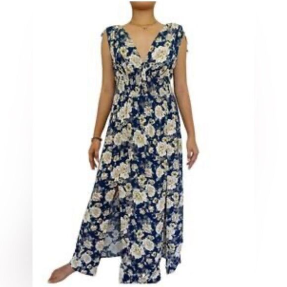 Live to be spoiled sleeveless floral print short sleeves blue dress size XS - Picture 1 of 8